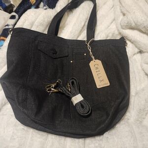 Black Jean Tote Bag